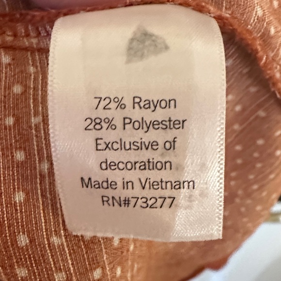 LC Lauren Conrad Terracotta Dotted Blouse - Picture 3 of 12